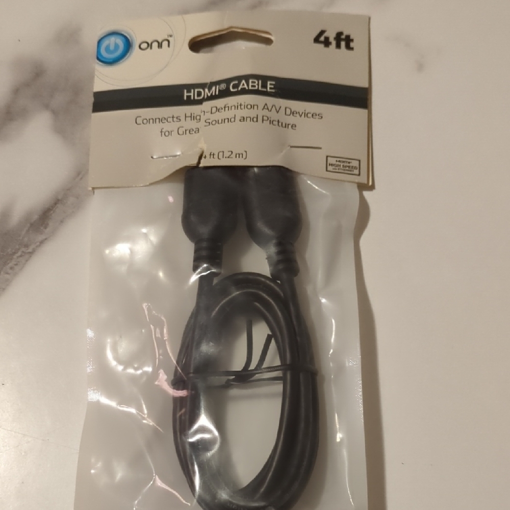 Onn Black HDMI Cable 4ft